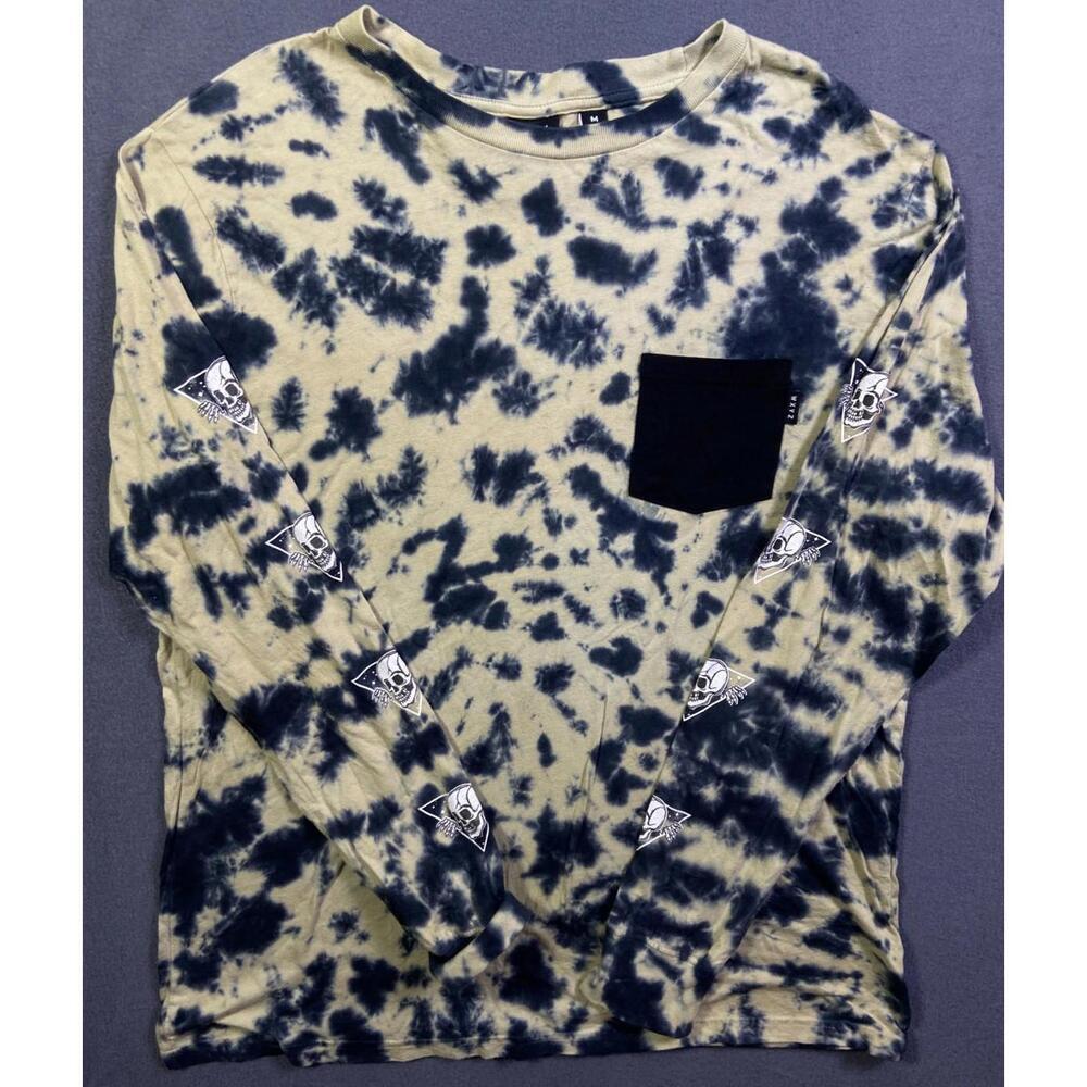 WXYZ Mens Lightweight Long Sleeve Skulls Pocket Cotton Medium Skater 90s Y2k EUC